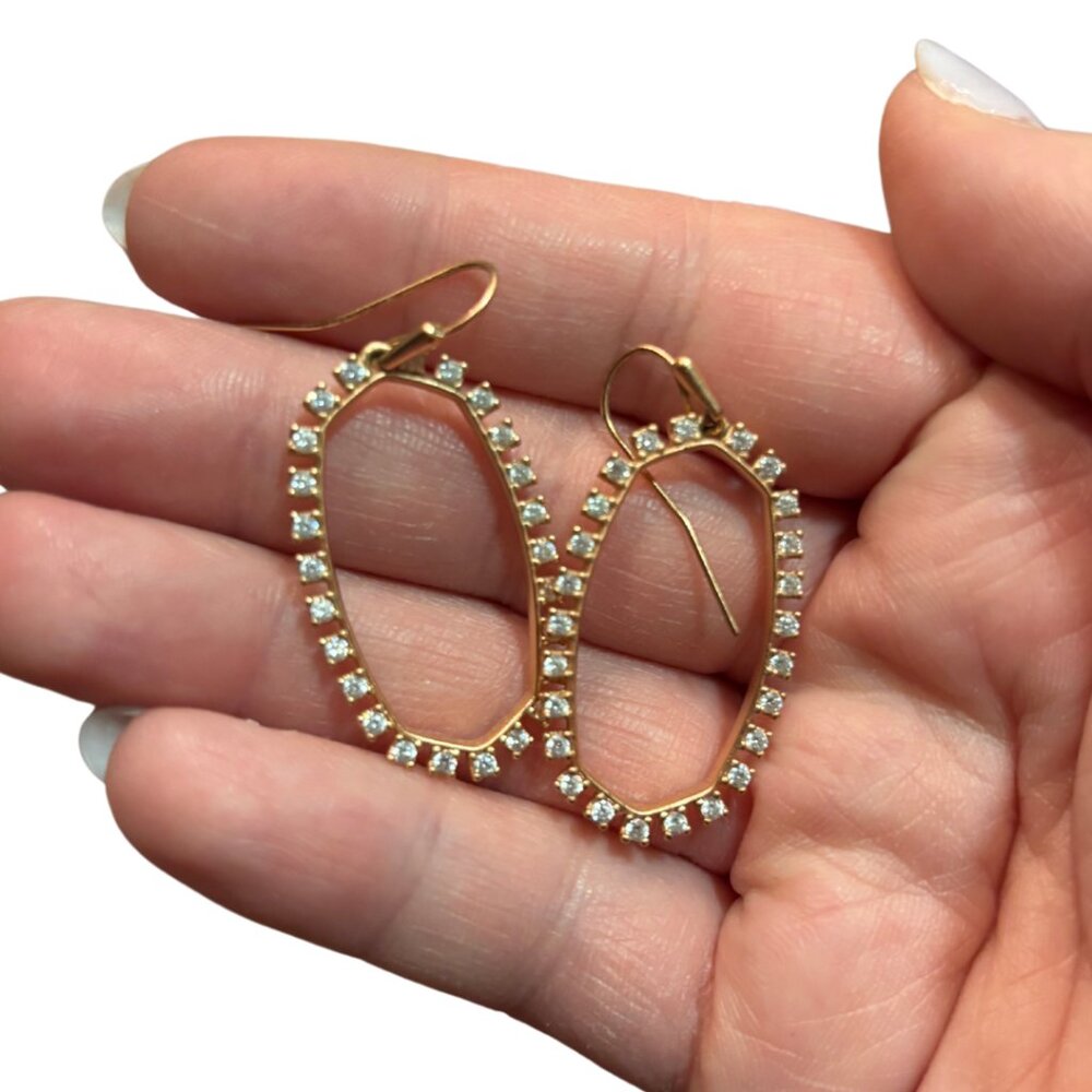 KENDRA SCOTT Elle Open Frame Earrings Rose Gold